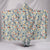 Boho White Flowers Hooded Blanket