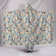 Boho White Flowers Hooded Blanket