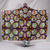 Colorful Sugar Skulls - Cozy Warm Hooded Sherpa And Microfiber Blanket With Hood