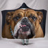 Bulldog Lovers Plush Lined Hooded Sherpa And Microfiber Blanket With Hood