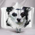 Border Collie Dog - Cozy Warm Hooded Sherpa And Microfiber Blanket With Hood