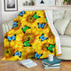 Sunflowers & Butterflies Premium Blanket For Youth And Adults