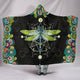 Dragonfly Cozy Warm Hooded Sherpa And Microfiber Blanket With Hood
