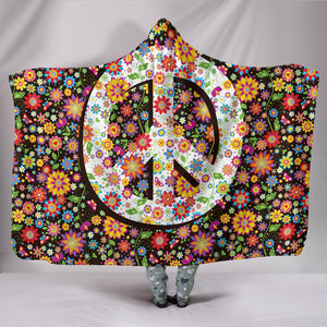 Peace Hippie Mandala Hooded Blanket