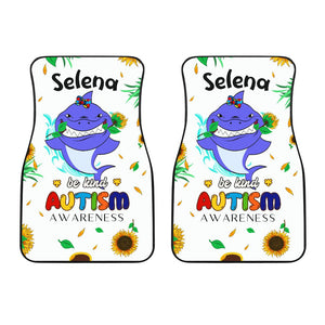 Autism Awareness Blue Shark - Front Car Mats Gift (Set of 2 or 4)