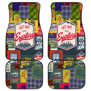 Camping Hiking Mountains Red Universal Front and Back Car Mats Gift (Set Of 4)