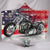 Motorbike With American Flag Cozy Warm Hooded Sherpa And Microfiber Blanket