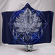 Blue Lotus Fractal Hooded Blanket