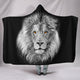 Black & White Lion Hooded Blanket - Freedom Look