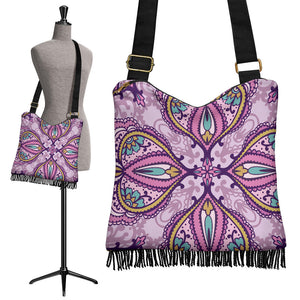 Wild Lavender Paisley BOHO Crossbody Bag