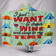 Wine & Caravan Camping Hooded Blanket - Green
