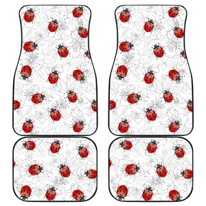 Ladybug & Flowers Front And Back Car Mats (Set Of 4) - Freedom Look