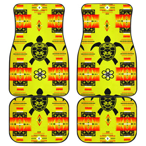 Turtle Yellow Orange Front And Back Car Mats (Set Of 4)