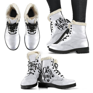 Dog Mom Mother Faux Fur Women's Men's Vegan-Friendly Leather Boots