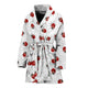 Ladybugs & Flowers Women's Bath Robe Housecoat Wrapper for Birthday Christmas Gift