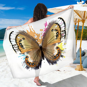 Butterfly Sarong Scarf Blanket, Butterfly Lover Gift, Pretty Butterfly Beach Cover Up, Beach Sarong Skirt Dress - Freedom Look