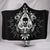 Black Skull Tattoo Cozy Warm Hooded Sherpa And Microfiber Blanket With Hood