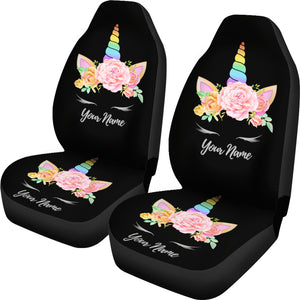 Unicorn Black Universal Car Seat Covers Christmas Birthday Gift - Seat of 2