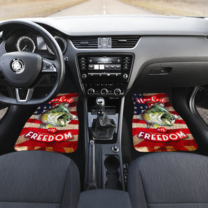 Fishing Hooked Freedom - Universal Front and Back Car Mats Gift (Set of 4)