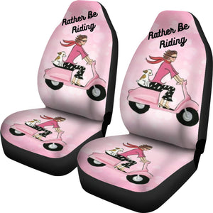 Rather Be Riding Scooter Girl Car Seat Covers