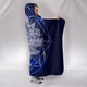 Blue Lotus Fractal Hooded Blanket