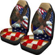 USA Flag Eagle Bird - Universal Front Car Seat Covers Protection Set of 2