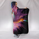 Psychedelic Alien Flower - Cozy Warm Hooded Sherpa And Microfiber Blanket