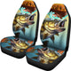 Fishing Big Fish - Set of 2 Universal Front Car Seat Covers Protection Gift