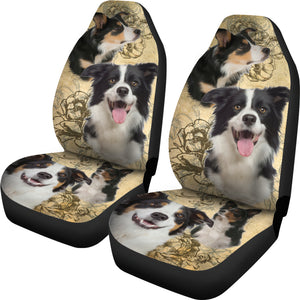 Border Collie Dog Car Seat Covers (Set of 2)