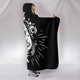 Black Skull Tattoo Cozy Warm Hooded Sherpa And Microfiber Blanket With Hood