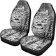White Leopard Car Seat Covers - Set of 2 Front Seat Covers Protection Decoration