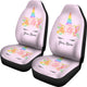 Personalized Pink Unicorn With Flowers Front Car Mats (Set Of 2)