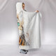 Green Eyed Cat Cozy Warm Hooded Sherpa And Microfiber Blanket With Hood
