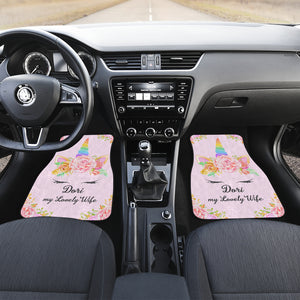 Personalized Unicorn Car Mats - Dori my Lovely Wife
