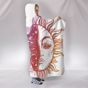 Moon Crescent and Sun Hooded Blanket