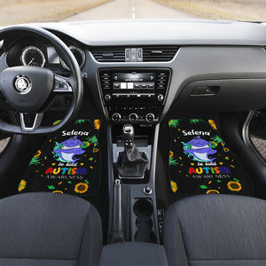 Autism Personalized Awareness Shark - Front and Back Car Mats Gift (Set Of 4)
