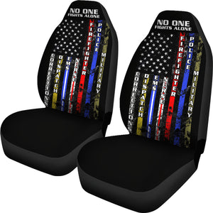 Firefighter - No One Fights Alone Car Seat Cover
