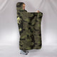 Camo Skull Camouflage Hooded Sherpa And Microfiber Blanket With Hood
