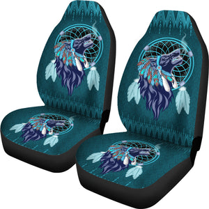 Wolf Dreamcatcher Car Seat Covers - Set of 2 Covers Protection Decoration