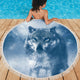 Blue Eyed Wolf Beach Blanket Camping Picnic Portable Outdoor Blanket