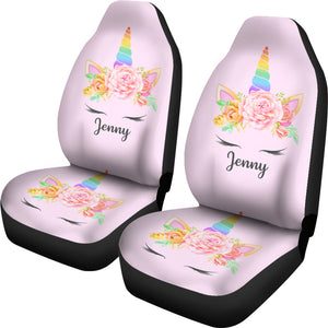 Jenny - Personalized Unicorn Car Seat Cover