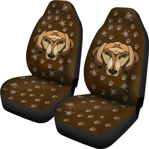 Dachshund Dog Face Brown Car Seat Covers