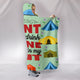 Wine & Caravan Camping Hooded Blanket - Green
