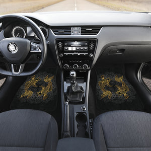 Golden Pisces (Fish) Zodiac Front And Back Car Mats (Set Of 4) - Freedom Look