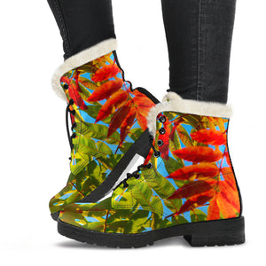 Autumn Sumac Faux Fur Lined Women's Men's Men's Vegan-Friendly Leather Boots