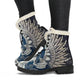 White Phoenix Rising Womens Booties Vegan-Friendly Leather Woman Boots