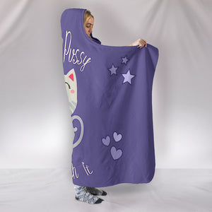 Funny Cat - Cozy Warm Hooded Sherpa And Microfiber Blanket With Hood