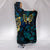 Butterfly on Blue Damask Cozy Warm Hooded Sherpa And Microfiber Blanket With Hood
