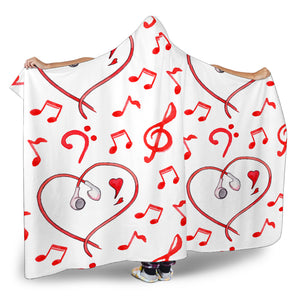 I Love Music Hooded Blanket Cosy Style