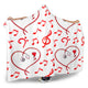 I Love Music Hooded Blanket Cosy Style
